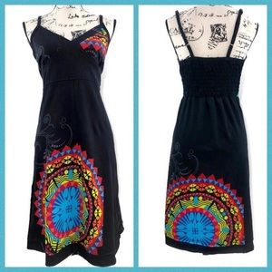 Empire A-line Geometric Print Dress